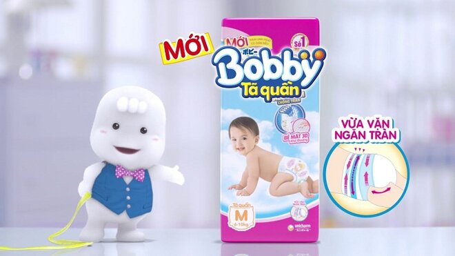 Công nghệ độc quyền 3D của bỉm Bobby có tác dụng khóa chặt chất lỏng ở bên trong