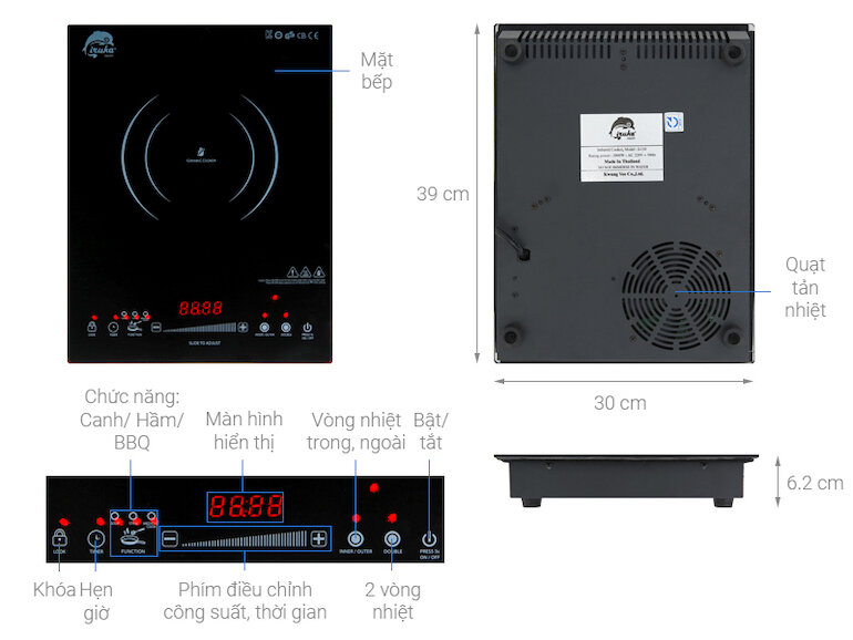 Bếp hồng ngoại IRUKA mã sản phẩm I-110