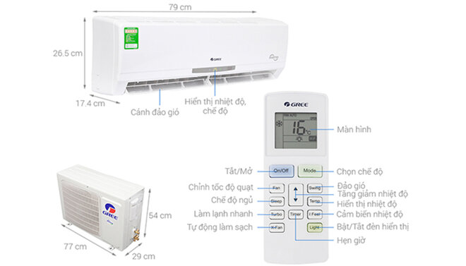 điều hòa Gree 1 chiều Inverter 9000BTU GWC09CA-K3D9C2I