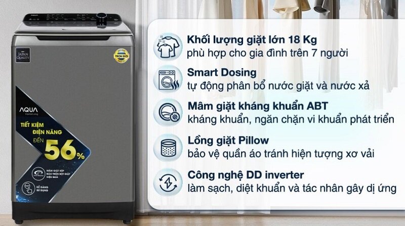 Loạt máy giặt 18kg đáng mua hiện nay cho gia đình trên 7 thành viên