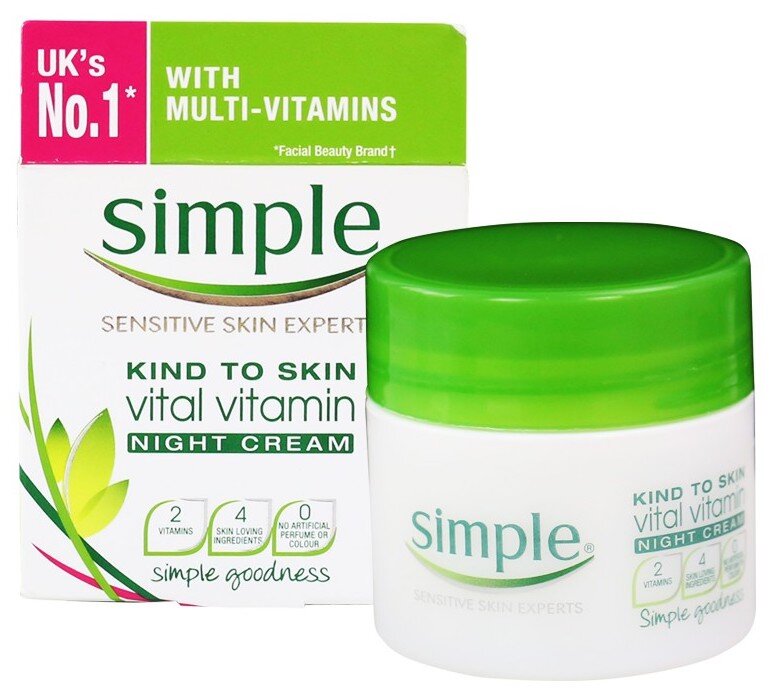 Kem dưỡng da ban đêm Simple Kind To Skin Vital Vitamin Night Cream