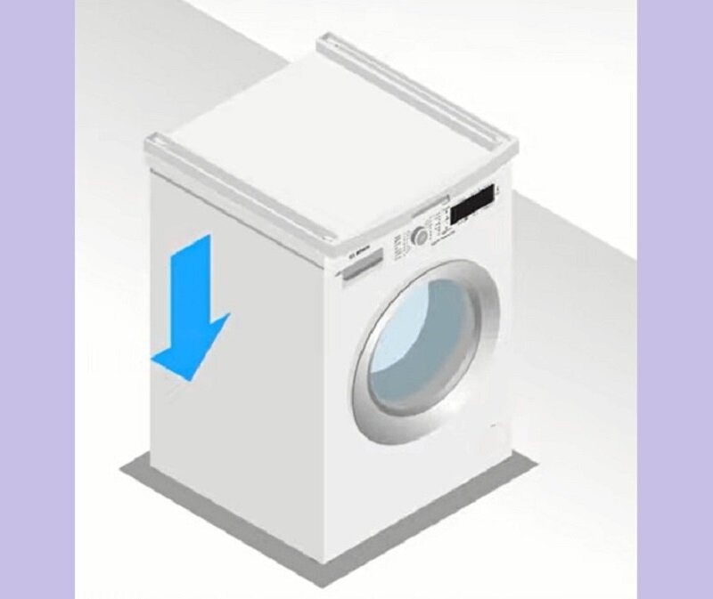 Đặt bộ phụ kiện kết nối lên trên máy giặt (Ảnh: dienmayxanh)