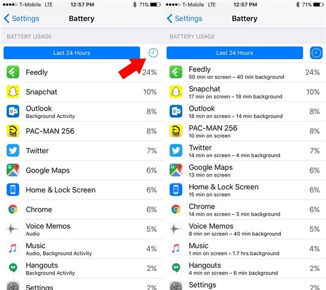 iOS 9 battery usage