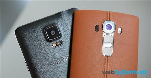  Ốp lưng giả da của Note 4 và ốp lưng bằng da thật của LG G4. Bạn có thấy sự khác biệt?