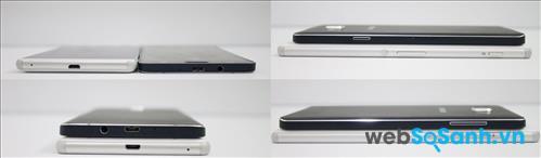 Điện thoại Xperia C5 Ultra có kích thước lớn và dày hơn Galaxy A7