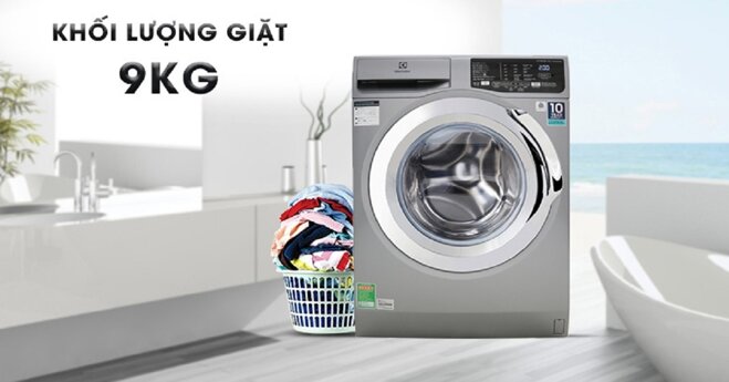 máy giặt sấy có khối lượng giặt 9kg 