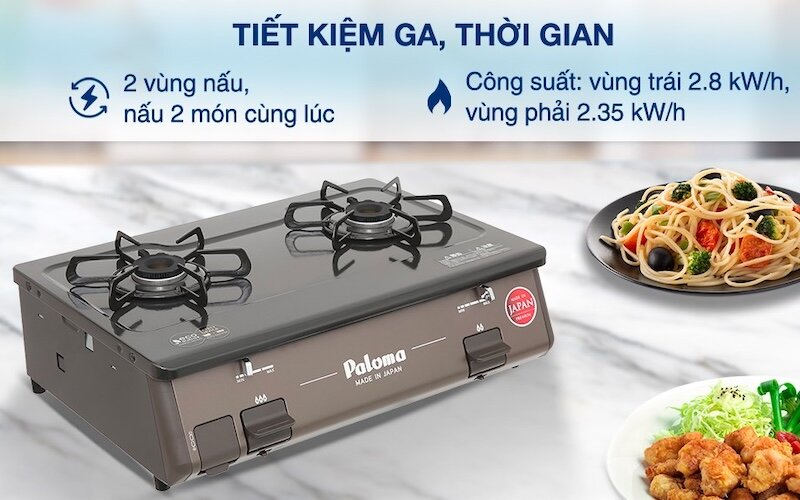 Đánh giá chi tiết bếp gas dương Paloma PA-J61PE về thiết kế, tính năng