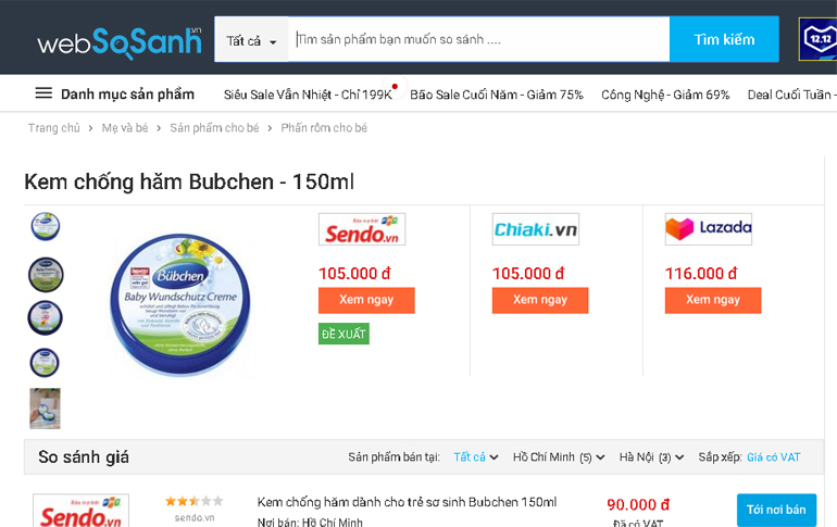 Kem chống hăm của hãngantanthen tại Đức 5% 100g - Giá rẻ nhất: 71.000 đồng