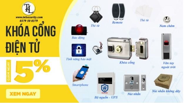 Giảm ngay 5% trên tổng đơn hàng khi mua bất kỳ bộ khóa điện tử thông minh nào tại tnlsecurity.com