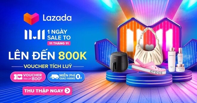 Đại tiệc mua sắm trên Lazada trong chương trình khuyến mãi 11/11/2021