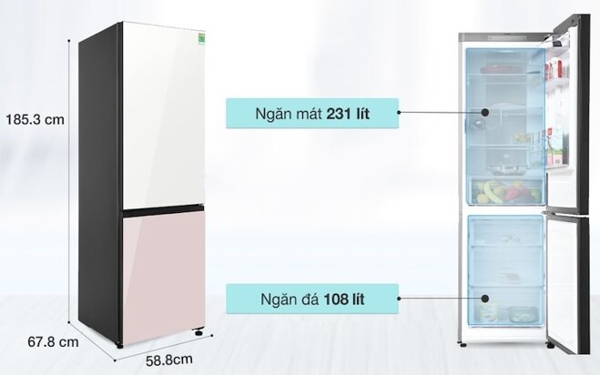 Tủ lạnh Samsung Inverter 339 lít RB33T307055: Tươi ngon trọn vị, tiết kiệm tối ưu