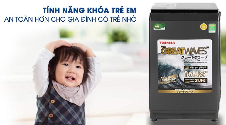 Tính năng khóa trẻ em giúp an toàn hơn khi máy đang hoạt động