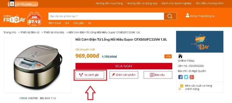 Dùng Công cụ check giá ảo Websosanh.vn để biết deal giảm thật không