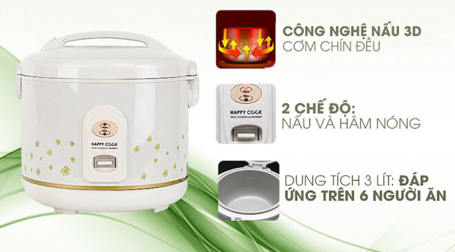 Nồi cơm điện Hàn Quốc Happycook HC-300