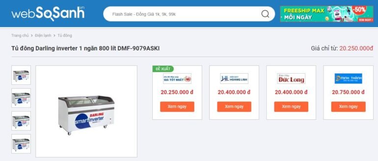 Giá tủ đông Darling DMF-9079ASKI bao nhiêu?