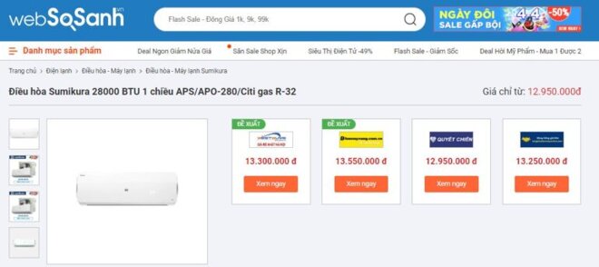 Giá điều hòa Sumikura APS/APO-280/Citi rất phải chăng 