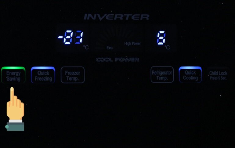 Cách bật/tắt chế độ tiết kiệm điện trên tủ lạnh 382l Hitachi R-WB475PGV2