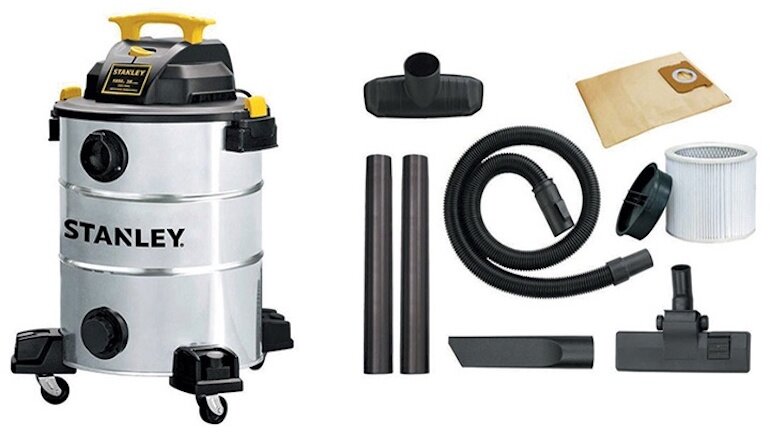 Máy hút bụi Stanley SL19116 đến từ Mỹ có nhiều linh kiện đi kèm