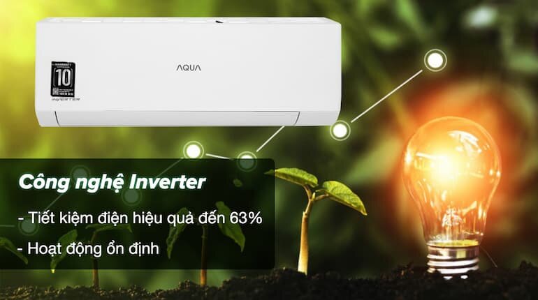 Điều hòa 9000 BTU inverter giá rẻ 5 triệu đồng: Aqua AQA-RV9QC