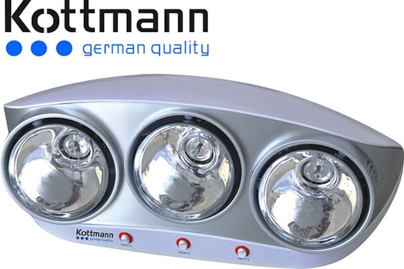 Máy sưởi nhà tắm Kottmann K3B-S với 3 bóng sưởi màu mạ bạc cực ấm