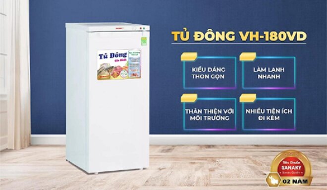 Tủ đông Sanaky inverter 5 ngăn 180 lít VH-180VD3 - Diện mạo mới cho căn bếp nhà bạn 