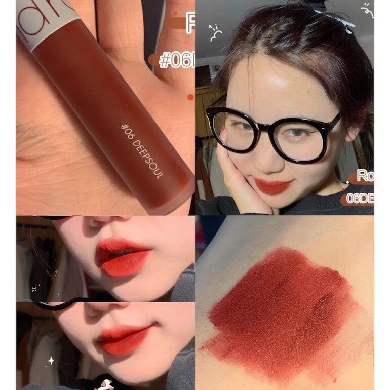 Son kem Romand Zero Velvet Tint màu 06 đỏ nâu trầm