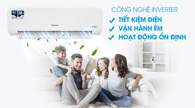 Điều hòa Nagakawa 12000 BTU 1 chiều Inverter NIS-C12R2H11 gas R-32 giúp tiết kiệm tối đa điện năng cho gia đình bạn