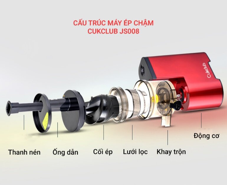 Máy ép trái cây chậm với cấu tạo đặc biệt giúp bảo vệ các chất dinh dưỡng tốt hơn