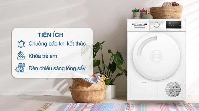 Máy sấy quần áo 8kg bơm nhiệt Bosch WTH83028SG