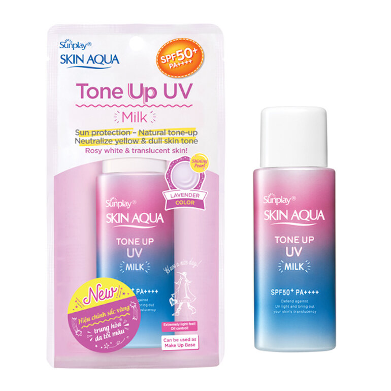Sữa chống nắng Skin Aqua Tone Up được thiết kế bao bì sang trọng và màu sắc bắt mắt