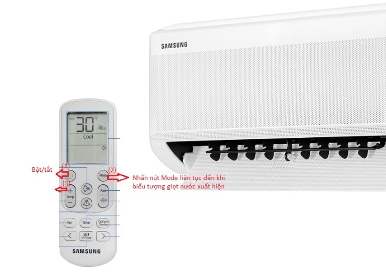 Cách bật chức năng khử ẩm của điều hòa Samsung