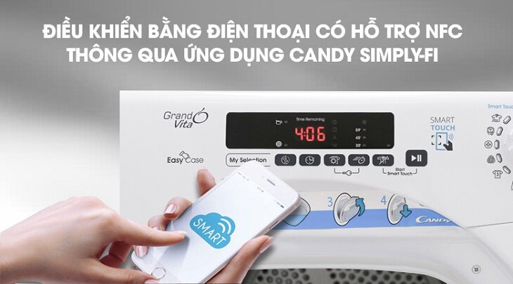 Huong dan su dung tinh nang Smart Touch tren may say Candy 9kg GVS C9DE S