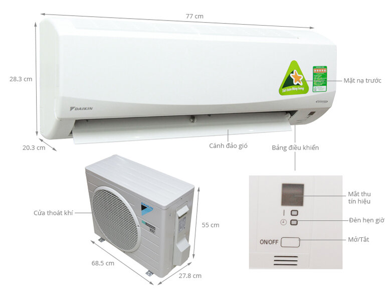 Điều hòa đaikin 12000 1 chiều inverter FTKC35NVMV