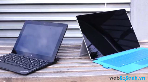 Lenovo ThinkPad 10 và Surface Pro 3.