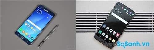 Màn hình hiển thị của Galaxy Note 5 và V10
