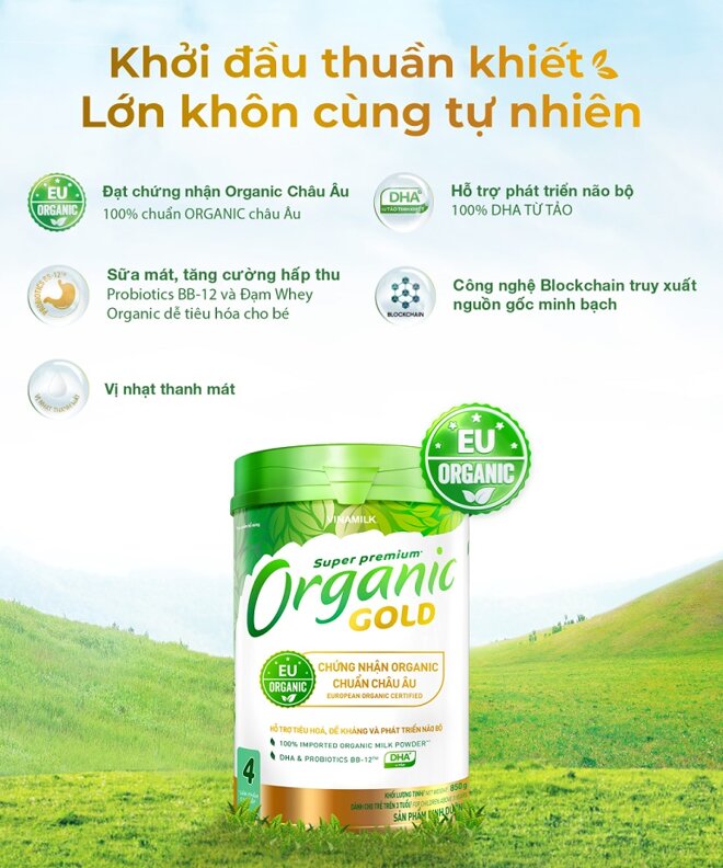 Ưu điểm của sữa hữu cơ Vinamilk Organic Gold