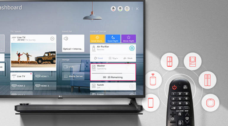 Điều khiển Smart Tivi LG 4K 75 inch 75UN8000PTB ThinQ AI bằng điện thoại, chiếu màn hình điện thoại lên tivi