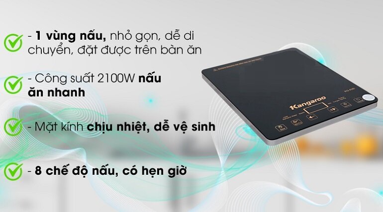 Đánh giá bếp từ dương 1 vùng nấu Kangaroo KG468I