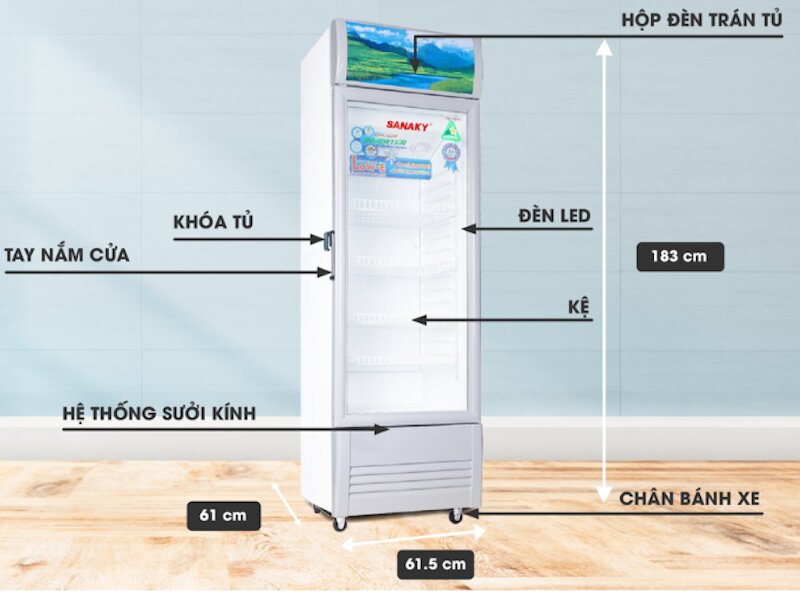 Tìm hiểu chi tiết về tủ mát Sanaky Inverter 1 cánh 290 lít VH-358K3L