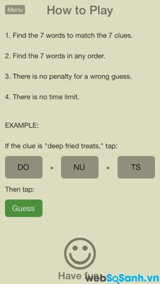 Ứng dụng 7 Little Words. Nguồn Internet