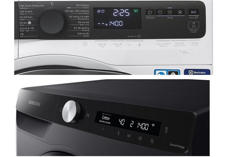 So sánh hiệu năng máy giặt Electrolux Inverter 13kg EWF1343R7WC với Samsung WW13T504DAB/SV chi tiết