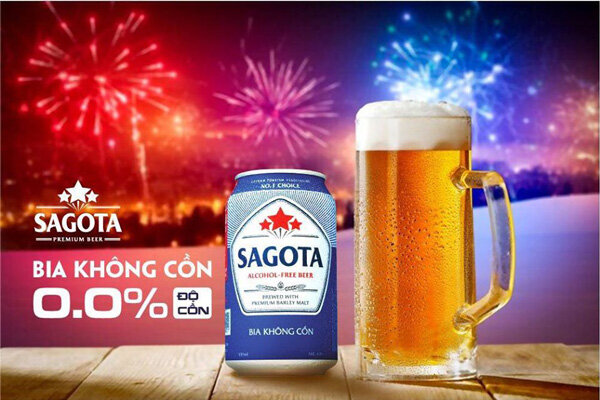 Bia không cồn Sagota - Giá tham khảo: 13.600 vnđ/ lon 330ml