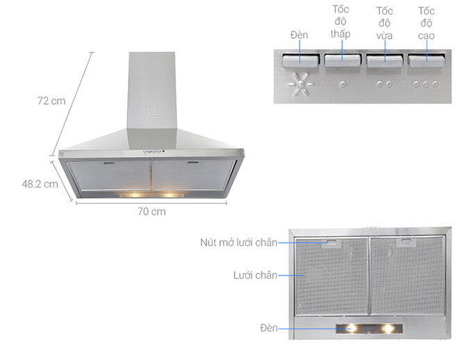 Mẫu máy hút mùi Teka DBB 70