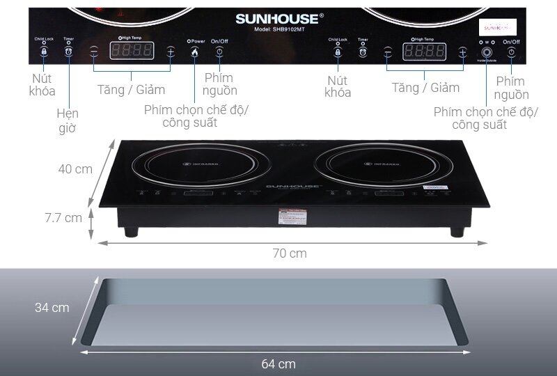 Bếp hồng ngoại Sunhouse SHB9102MT