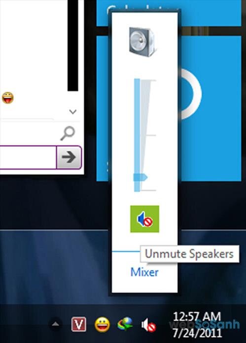 Tắt âm lượng laptop