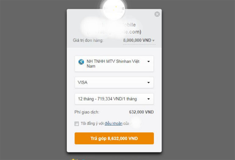 mua trả góp qua thẻ tín dụng