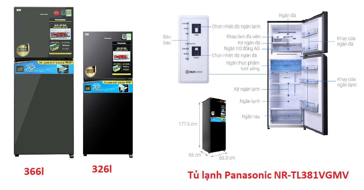 5 điều cần biết về tủ lạnh Panasonic Inverter 366 lít NR-TL381VGMV trước khi mua