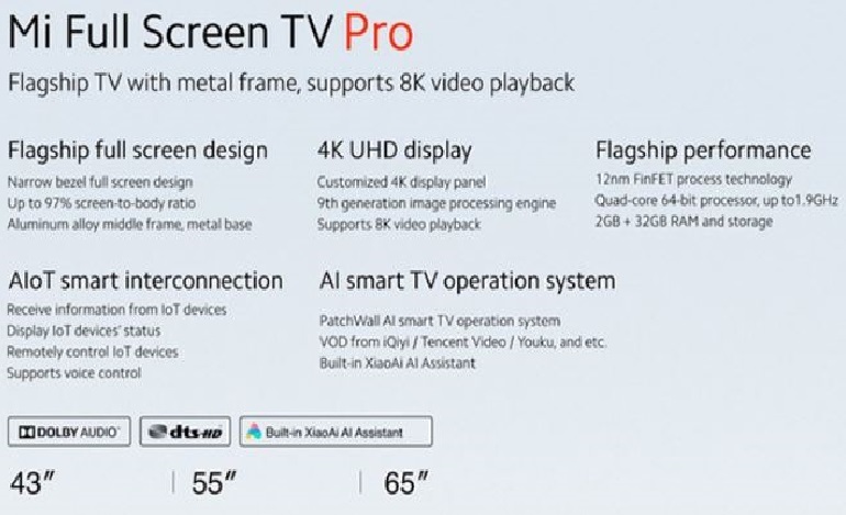 Cùng là tivi 4K nhưng Mi TV Pro có thể hỗ trợ độ phân giải lên tới 8K