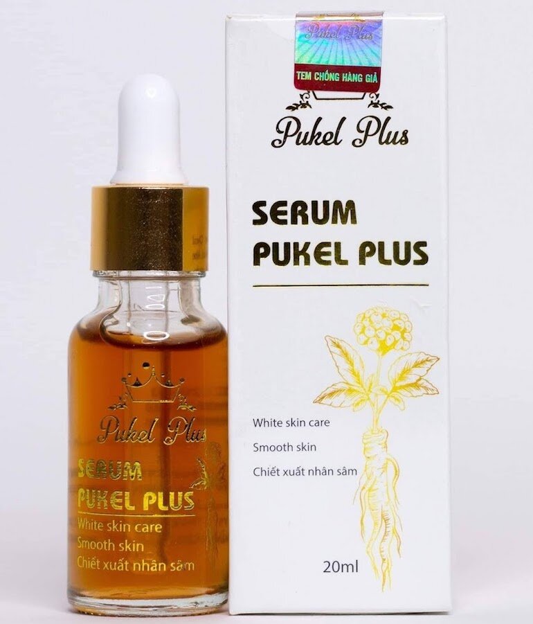 Serum Pukel Plus sở hữu bảng thành phần khá đơn giản, chủ yếu tập trung vào các dưỡng chất để làm sáng da và đều màu.