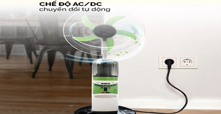 Quạt sạc điện Honjianda HJD-918PS sử dụng được cả 2 chế độ AC và DC Quạt tích điện Honjianda HJD-918PS